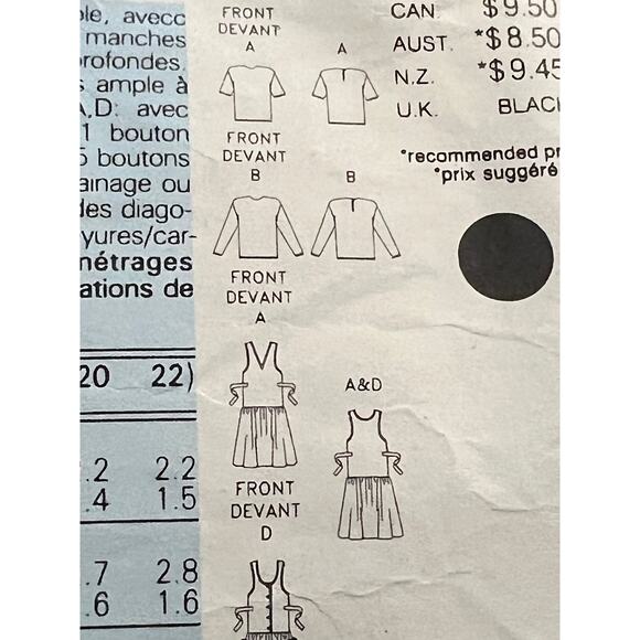 Butterick 4318 pattern maternity dress jumper top size 18 20 22 - Picture 8 of 9